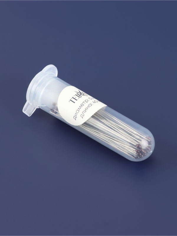 Булавка портновская сталь №3 4см S0,45мм (наб 50шт цена за наб) черн. головка TR