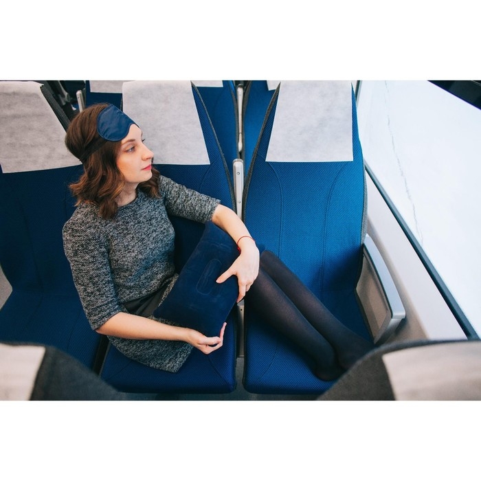 Подушка дорожная, надувная, 38 &times; 24 см, цвет МИКС