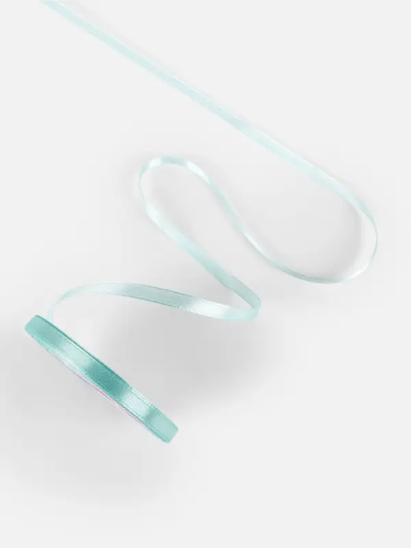 Лента атласная, 6 мм, 23&plusmn;1 м, голубая №211