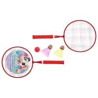 Набор для бадминтона ONLYTOP &laquo;Пони&raquo;: 2 ракетки 44 см, 2 волана, мяч, чехол, цвет красный