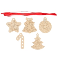 Набор для творчества &laquo;Роспись по дереву&raquo; 5 шт., с ленточкой