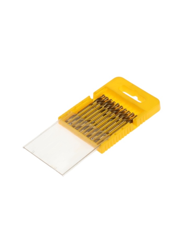 Набор двусторонних сверл по металлу ТУНДРА, HSS-Tin, 3.2 х 49 мм, 10 шт.