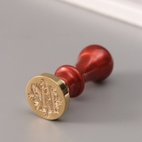 Печать для сургуча с пластиковой ручкой "Буква W на вензеле" 2,5х2,5х6,3 см