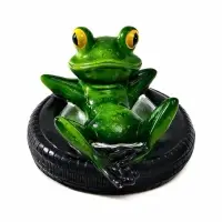 Садовая фигура 14 х 13 х 9,5 см "Лягушка в шине" Водоплавающая