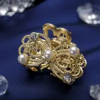 Крабик для волос &laquo;Морская сказка&raquo;, бантик, 2.5 см, золото