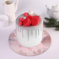 Подложка под торт усиленная &laquo;Счастья в новом году!&raquo;, 28 см, 2 мм, Новый год