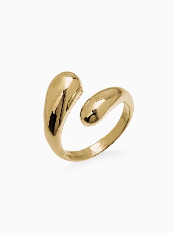 Кольцо &laquo;Капли БО&raquo;, цвет золотой, безразмерное