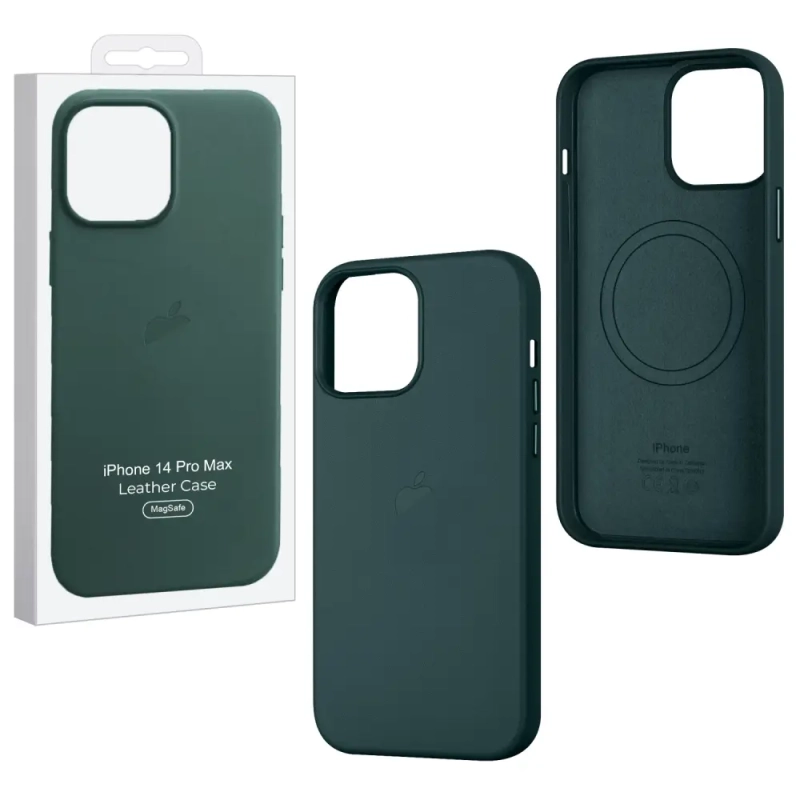 Чехол iPh 14 Pro Max Leather Case 100% ORG Forest Green