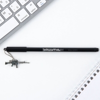 Ручка шариковая синяя паста 0.5 мм с подвеской автомат &laquo;Для настоящего героя&raquo; пластик