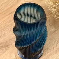 Ваза стекло настольная "Ванесса" волны, 24х12 см, синий