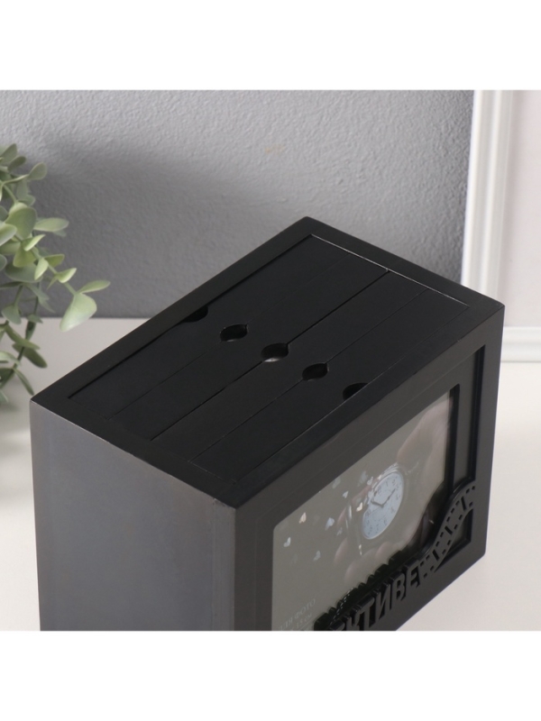 Фотоархив на 96 фото 10х15 см + рамка 10х15 см "В объективе" черный 20х15х12 см