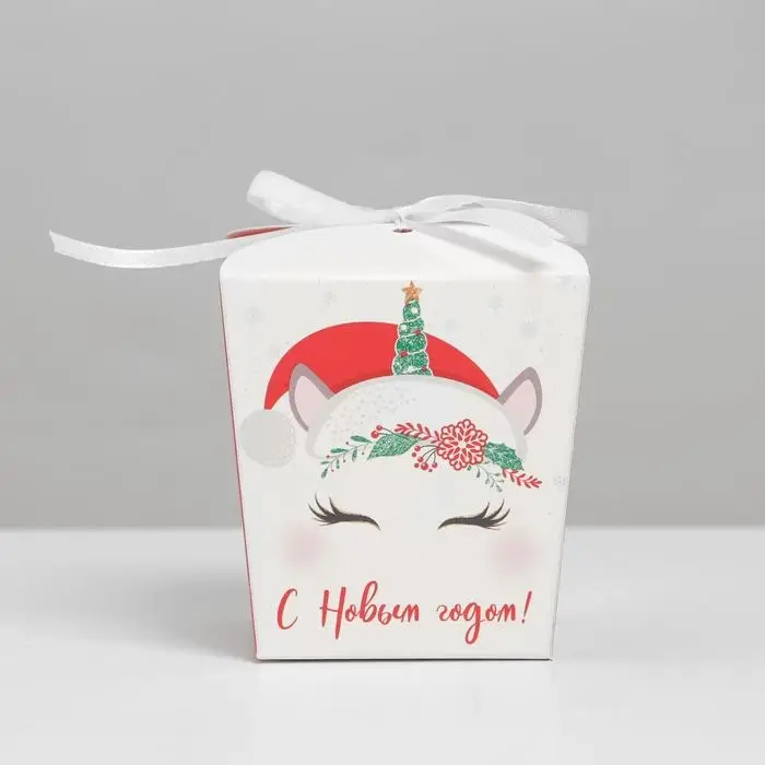 Бонбоньерка новогодняя &laquo;Единорожка&raquo;, 7,5 х 8 х 7,5 см, Новый год