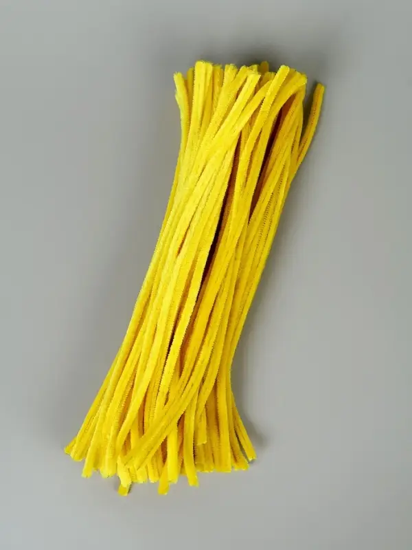 Синельная проволока, набор 100 шт, размер 1 шт 30х0,8 см, цвет желтый