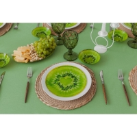 Тарелка стеклянная Доляна &laquo;Романтичный киви&raquo;, d=20 см, цвет зелёный