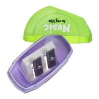 Точилка пластиковая MESHU "Best friends", 2 отверстия, МИКС