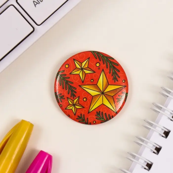 Значок закатной d=35 мм "Звёзды" 6,5х6,5 см