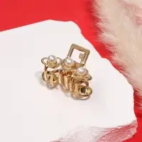 Крабик для волос &laquo;Маргарита&raquo;, сердечки жемчуг, 3 см, золото