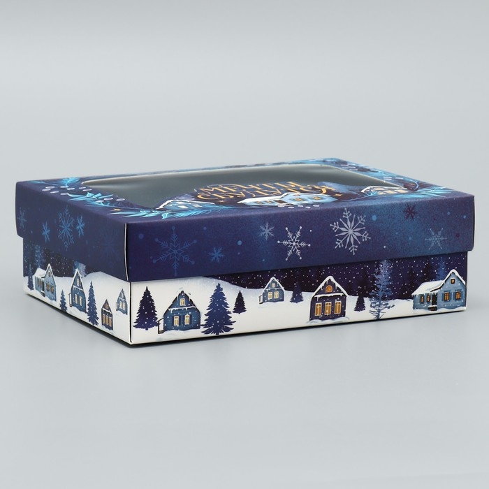 Коробка подарочная новогодняя складная &laquo;Мечты сбудутся&raquo;, домик, 16.5 х 12.5 х 5 см, Новый год