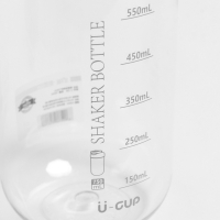 Шейкер спортивный для коктейлей и воды 550 мл, с мерной шкалой, тритан, 7.5 х 18 см