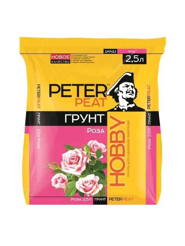 Грунт для Роз "PETER PEAT", линия Хобби, 2,5 л