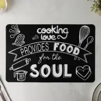 Салфетка сервировочная на стол &laquo;Кулинария&raquo;, 42&times;27 см, чёрная