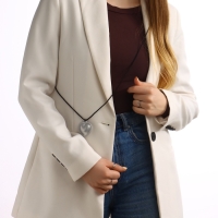 Портупея с кулоном &laquo;Сердечко&raquo; кожа, трансформер, цвет серебро, 150 см