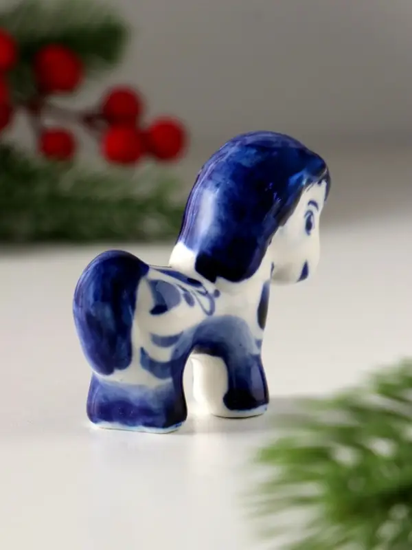 Сувенир Жеребенок, 6х6,5 см, гжель