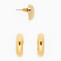 Набор серьги и каффы 3 шт. &laquo;Бублик&raquo; сердце, цвет золото