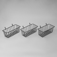 Корзина на сетку, 23&times;9&times;10 см, цвет чёрный