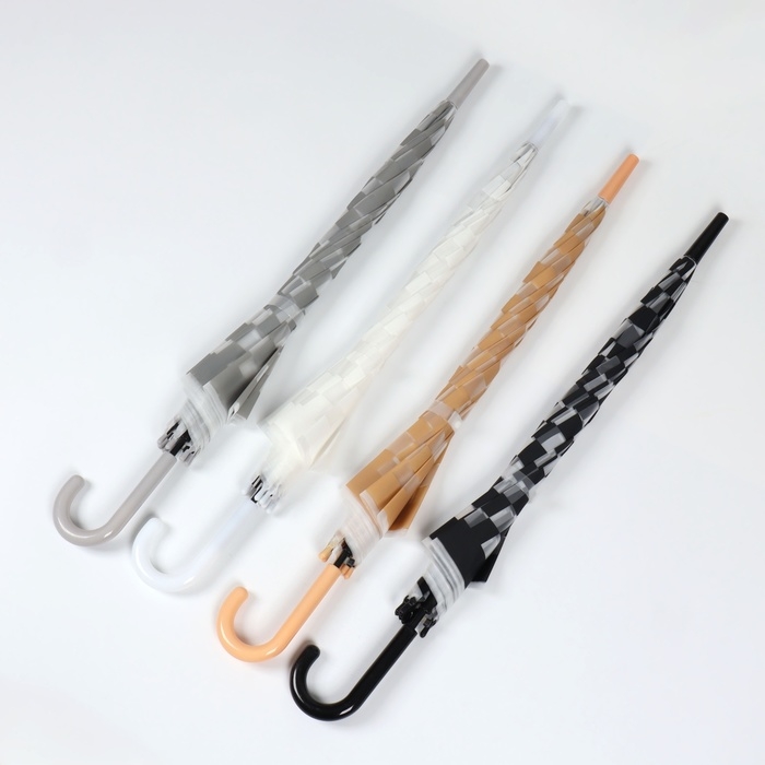 Зонт - трость полуавтоматический &laquo;Клетка&raquo;, 8 спиц, R = 47/55 см, D = 110 см, цвет МИКС