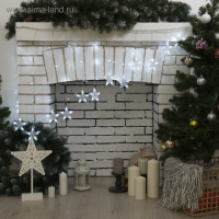 Гирлянда &laquo;Бахрома-арка&raquo; 2.5 &times; 1.2 м с насадками &laquo;Звёзды&raquo;, IP20, прозрачная нить, 136 LED, свечение белое, 8 режимов, 220 В