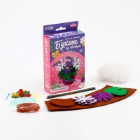 Набор для творчества. Букет из фетра в горшочке &laquo;Фиолетовые цветочки&raquo;