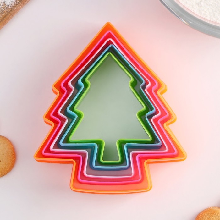 Набор форм для вырезания печенья новогодний Доляна &laquo;Ёлочка&raquo;, 5 шт