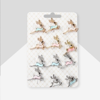 Новый год! Брошь &laquo;Олень&raquo; грациозный, цвет МИКС (неделимая фас. 12шт, цена за шт)