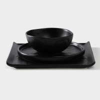 Блюдо фарфоровое для подачи Magistro Pietra lunare, 27,5&times;27,5 см, цвет чёрный