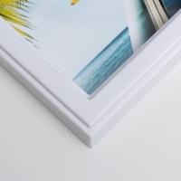 Фоторамка пластик на 3 фото 10х15 см "Лотосы" белый 36х27 см