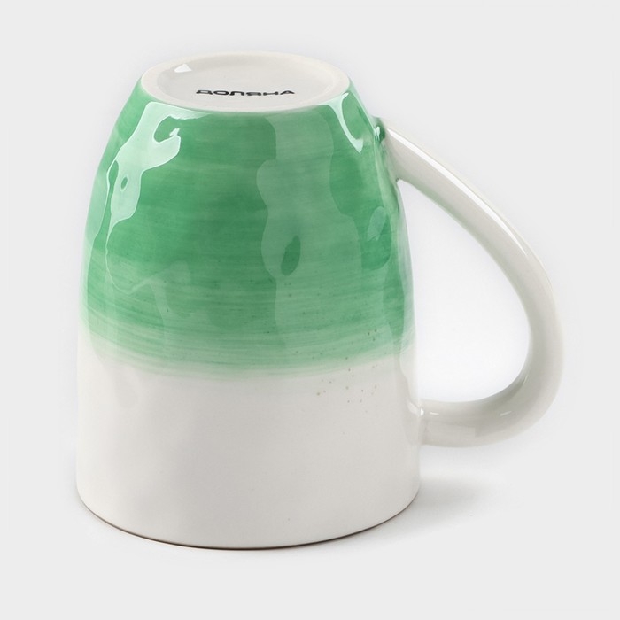 Кружка фарфоровая Доляна &laquo;Космос&raquo;, 400 мл, цвет зелёный