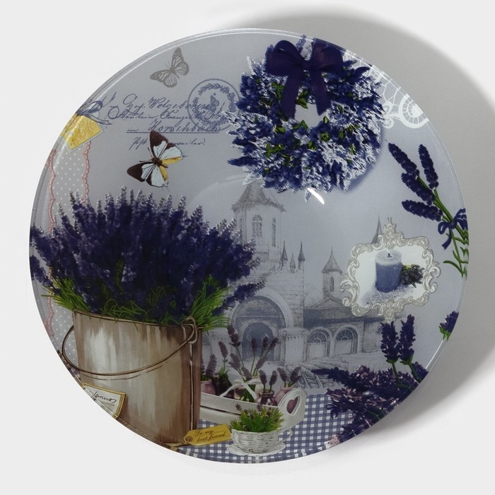 Салатник стеклянный Доляна &laquo;Лаванда&raquo;, 1,2 л, 22&times;5 см