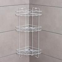 Полка для ванной угловая 3-х ярусная &laquo;Волна&raquo;, 24&times;24&times;64 см, цвет белый