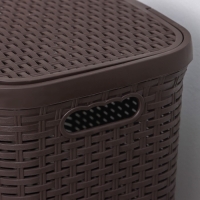 Корзина бельевая с крышкой &laquo;Ротанг&raquo;, 40 л, 37&times;29&times;48 см, цвет коричневый
