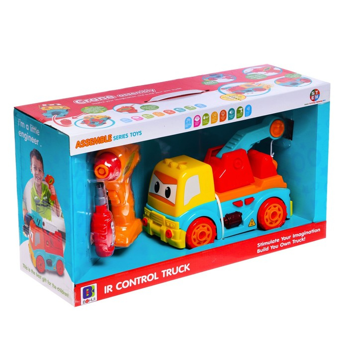 Конструктор винтовой &laquo;Эвакуатор&raquo;, с электрическим шуруповёртом, радиоуправление, 30 деталей