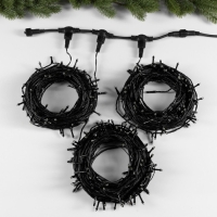 Гирлянда &laquo;Клип-лайт&raquo; 3 нити по 20 м, IP44, УМС, тёмная нить, 399 LED, свечение белое, мерцание всех светодиодов, 24 В