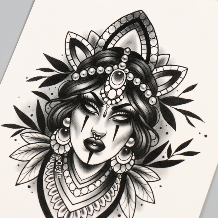 Татуировка на тело цветная "Пустота внутри" 26,1х14,6 см