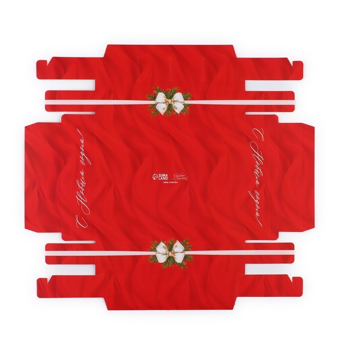 Коробка под 4 конфеты и шоколад с ячейками &laquo;Роскошный Новый год&raquo; 18 х 15 х 3 см, Новый год