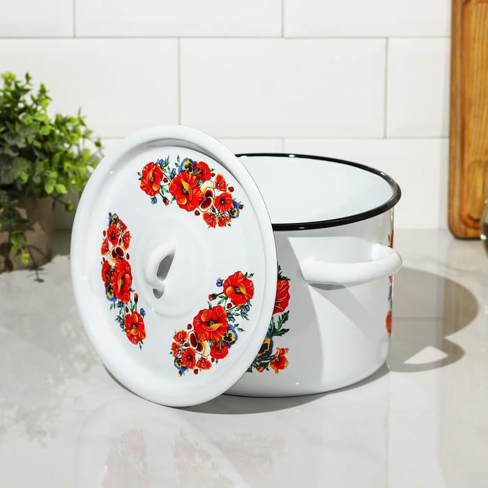 Кастрюля эмалированная &laquo;Маки. Мечта&raquo;, 4,5 л