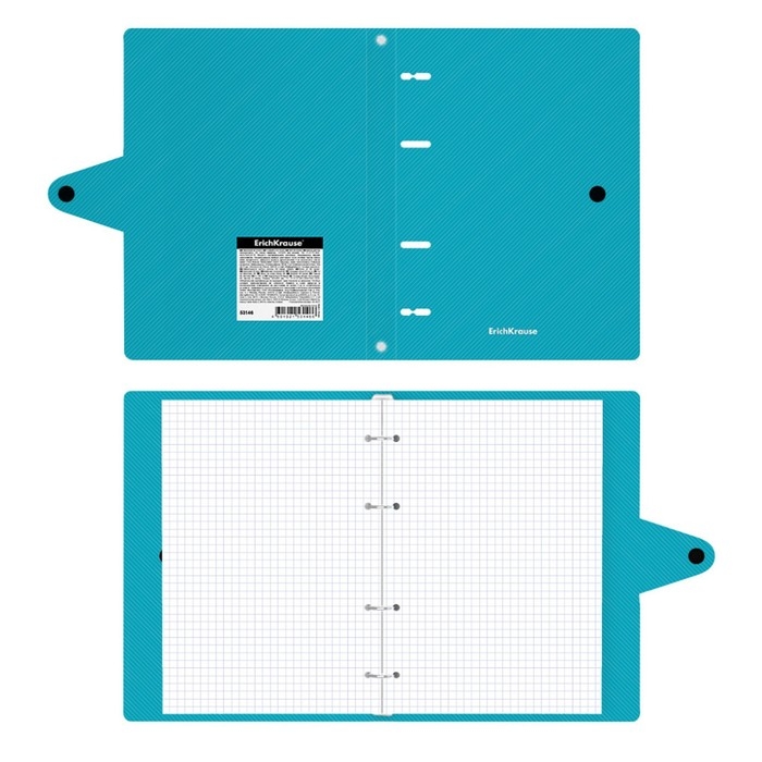 Тетрадь на кольцах, 80 листов в клетку ErichKrause Glance Vivid, пластиковая обложка, блок офсет 100% белизна, МИКС