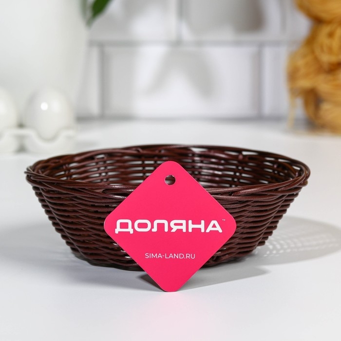 Корзинка для подачи Доляна &laquo;Шоко&raquo;, 18&times;18&times;5,5 см, цвет коричневый