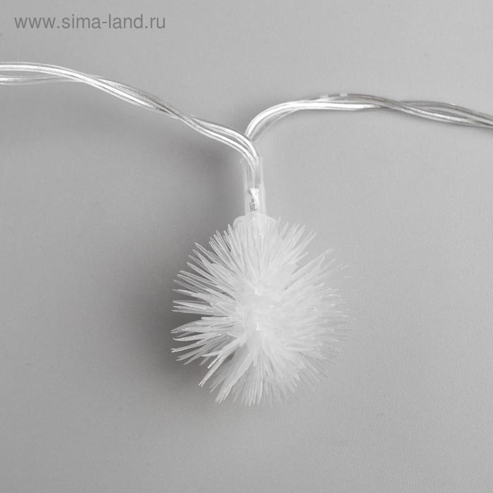 Гирлянда &laquo;Нить&raquo; 3 м с насадками &laquo;Ёжики&raquo;, IP20, прозрачная нить, 20 LED, свечение мульти (RG/RB), мигание, USB