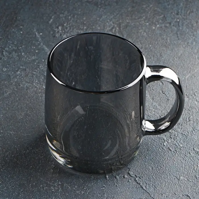 Кружка стеклянная &laquo;Нордик&raquo;, 380 мл, цвет серый