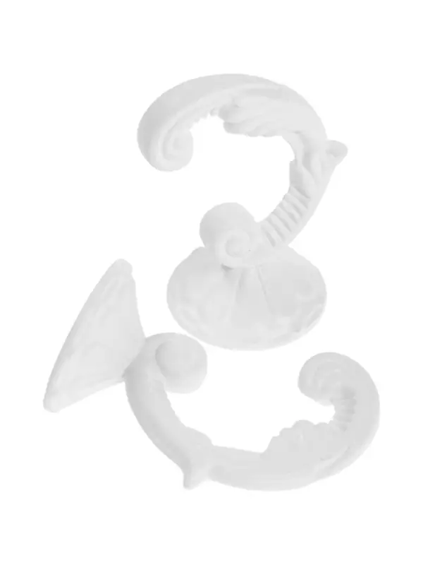 Крючок для штор ТУНДРА KS002, однорожковый, цвет белый, 2 шт